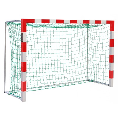Sport-Thieme Handbaldoel vrijstaand, 3x1,60 m, Rood-zilver, Premium stalen hoekverbinding