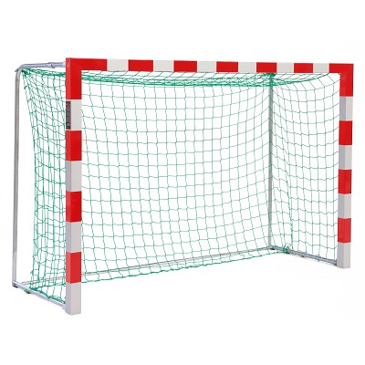 Sport-Thieme Mini-Handbaldoel 3×1,60 m, vrijstaand, Rood-zilver, Gepatenteerde hoekverbinding