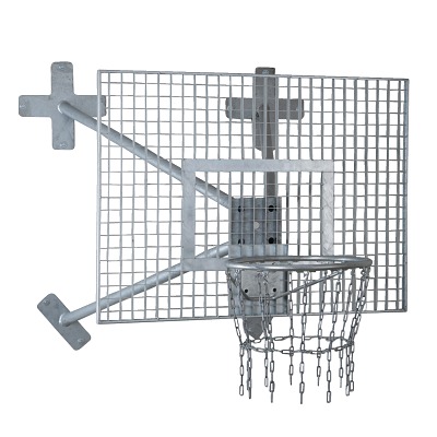 Sport-Thieme Basketbal-Wandset "Fair Play Outdoor", Ring "Outdoor" neerklappend, Doelbord: aluminium