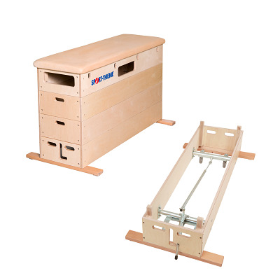 Sport-Thieme Springkast "Multiplex", 4-delig, Met zwenkwielinrichting, Bekleding van rundkernleder
