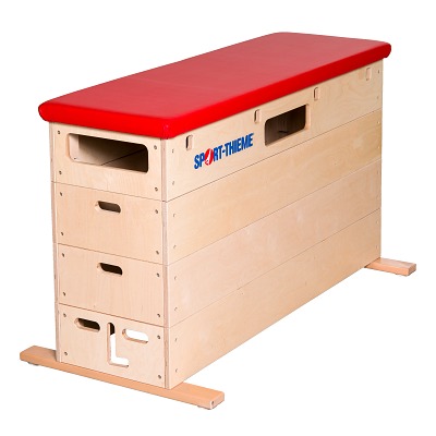 Sport-Thieme Springkast "Multiplex", 4-delig, Zonder zwenkwielinrichting, Bekleding van kunstleder, rood