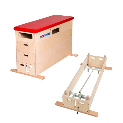 Sport-Thieme Springkast "Multiplex", 4-delig, Met zwenkwielinrichting, Bekleding van kunstleder, rood