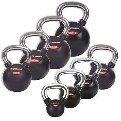 Sport-Thieme Kettlebell-Set met rubbergecoat en gladde chroom-greep, Club