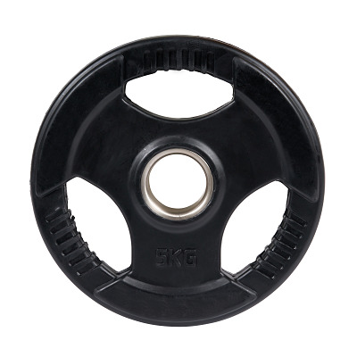 Sport-Thieme Halterschijf "Wedstrijd", met rubber bekleed, 50 mm, 5 kg