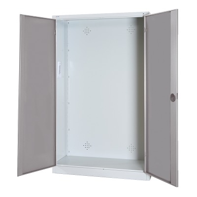 C+P Modulaire kast voor sportuitrusting met geperforeerde plaatstaal vleugeldeuren, HxBxD 195x120x50 cm, Goudgeel (RAL 1004), Afzonderlijk slot per kast