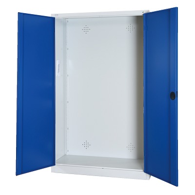 C+P Modulaire kast voor sportuitrusting met geperforeerde plaatstaal vleugeldeuren, HxBxD 195x120x50 cm, Gentiaanblauw (RAL 5010), Afzonderlijk slot per kast