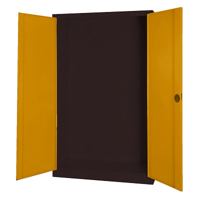 C+P Modulaire kast voor sportuitrusting met geperforeerde plaatstaal vleugeldeuren, HxBxD 195x120x50 cm, Goudgeel (RAL 1004), Afzonderlijk slot per kast