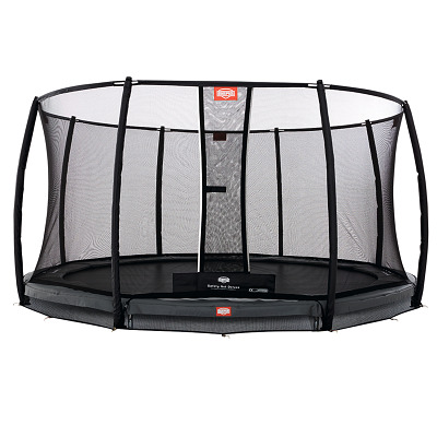 Berg Trampoline InGround "Champion" met Sicherheitsnetz Deluxe, 330 cm, Randbedekking grijs
