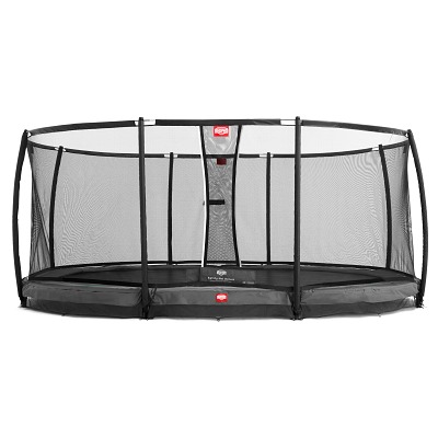 Berg Trampoline InGround "Grand Champion" met veiligheidsnet Deluxe, Randbedekking grijs