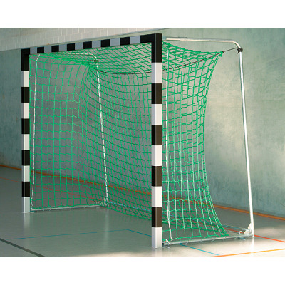 Sport-Thieme Zaalhandbaldoel 3×2 m, vrijstaand met gepatenteerde hoekverbinding, Zwart-zilver, Met vaststaande netbeugels