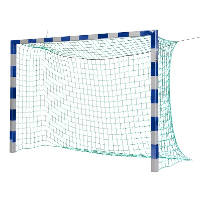 Sport-Thieme Zaalvoetbal 3×2 m, in grondbussen staand met gepatenteerde hoekverbinding, Blauw-zilver, Zonder netbeugel