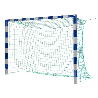 Sport-Thieme Zaalvoetbal 3×2 m, in grondbussen staand met gepatenteerde hoekverbinding, Blauw-zilver, Zonder netbeugel