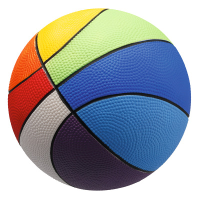 Sport-Thieme Zachte foambal 'PU basketbal', Rainbow, ø 200 mm, 300 g
