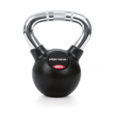Sport-Thieme Kettlebell met rubber bekleed en met chroomhandgreep, 8 kg