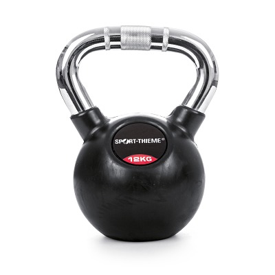 Sport-Thieme Kettlebell met rubber bekleed en met chroomhandgreep, 12 kg
