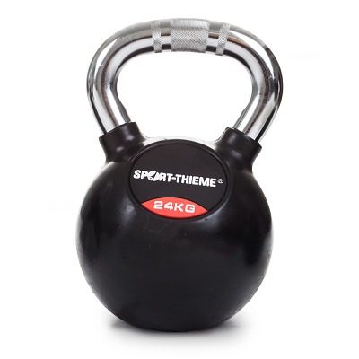 Sport-Thieme Kettlebell met rubber bekleed en met chroomhandgreep, 24 kg