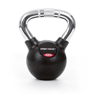 Sport-Thieme Kettlebell met rubber bekleed en met chroomhandgreep, 6 kg