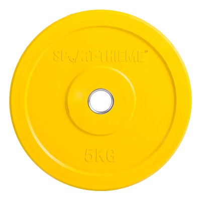 Sport-Thieme Halterschijf 'Bumper Plate', bont, 5 kg, geel