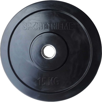 Sport-Thieme Halterschijf 'Bumper Plate', zwart, 15 kg