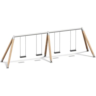 Playparc Viervoudige schommel "Hout/Metaal", Ophanghoogte 245 cm