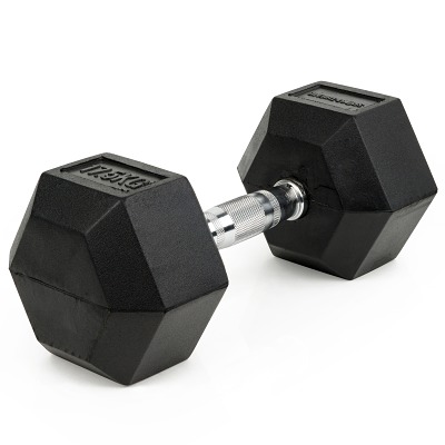 Sport-Thieme Korte halter 'Rubber Hex', 17,5 kg