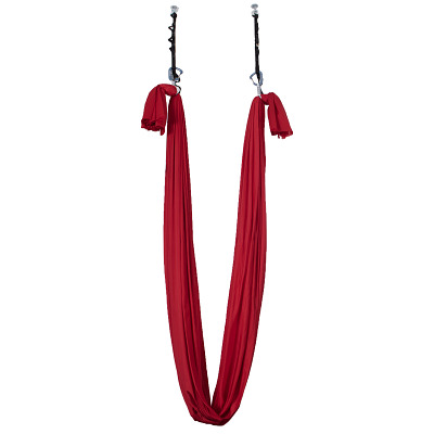 AerialX Yogadoek 'Aerialyoga', Donkerrood, Met 2 plafondankers