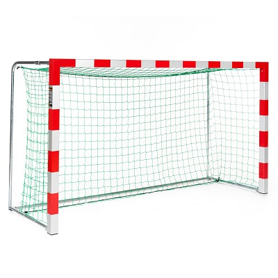 Sport-Thieme Mini-Handbaldoel 3×1,60 m, vrijstaand, Rood-zilver, Alu-gietvorm hoekverbinding