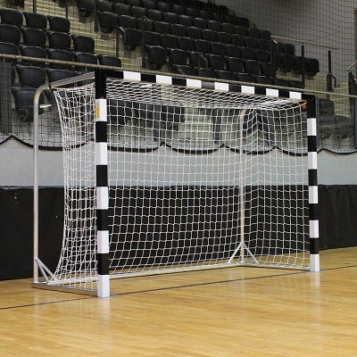Zaalhandbaldoel met folie bekleefd doelframe, Zwart-wit, Zonder netbeugel