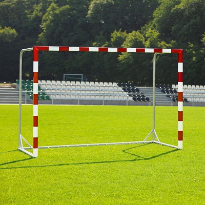 Zaalhandbaldoel met folie bekleefd doelframe, Rood-wit, Zonder netbeugel