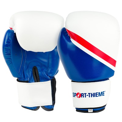 Sport-Thieme Bokshandschoenen "Sparring", 8 oz., Wit-blauw-rood