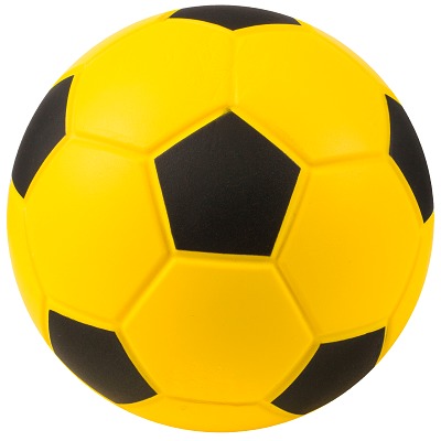 Sport-Thieme Zachte foambal 'PU voetbal', Geel-Zwart, 20 cm