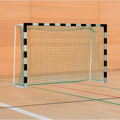 Sport-Thieme Handbal-doel met vaste netbeugel, Zwart-zilver, Standard, doeldiepte 1 m