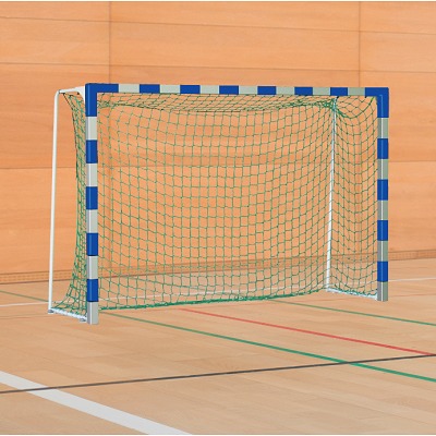 Sport-Thieme Handbal-doel met vaste netbeugel, Blauw-zilver, Standard, doeldiepte 1 m