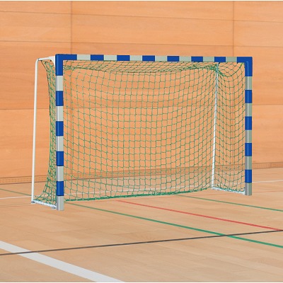 Sport-Thieme Handbaldoel met vaste netbeugel, Blauw-zilver, Standard, doeldiepte 1 m