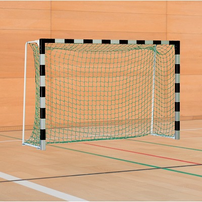 Sport-Thieme Handbal-doel met vaste netbeugel, Zwart-zilver, Standard, doeldiepte 1,25 m
