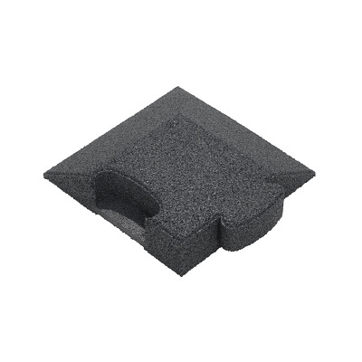 Gum-tech Hoekstuk "afgeschuind" voor valbeveiligingsplaten, Zwart, 6 cm