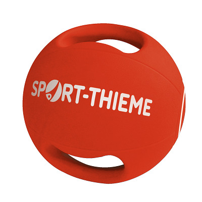 Sport-Thieme Medicinebal met handgrepen, 5 kg, Rood