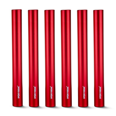 Sport-Thieme Estafettestok-Set "Metaal", Rood, Junioren, ø 32 mm