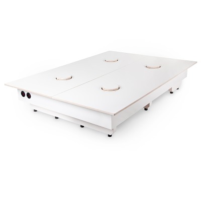 Sport-Thieme Onderbouw voor muziek-waterbed, 100x220x30 cm, Met 2 pulsgeneratoren