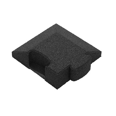 Gum-tech Hoekstuk "afgeschuind" voor valbeveiligingsplaten, Zwart, 8 cm