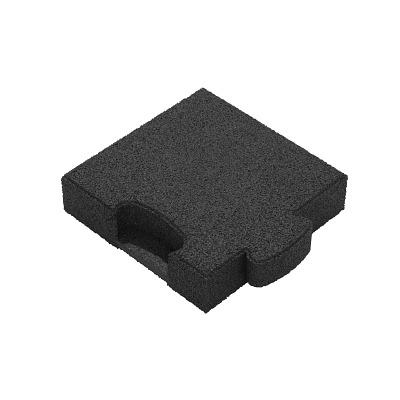Gum-tech Hoekstuk "recht" voor valbeveiligingsplaten, Zwart, 6 cm