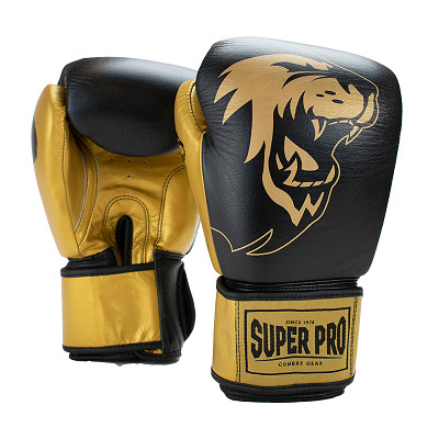 Super Pro Bokshandschoenen "Undisputed", Maat M, Zwart-goud