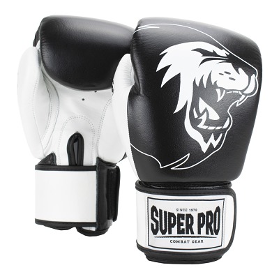 Super Pro Bokshandschoenen "Undisputed", Maat XL, Zwart/Wit