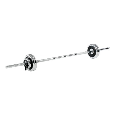 Sport-Thieme Lange halter-set 50 kg of 75 kg, Chroom met rubber inleg, 50 kg
