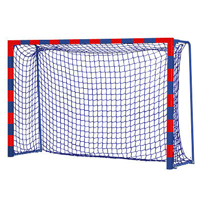 Sport-Thieme Handbaldoel "Colour" met inklapbare netbeugels, Rood-Blauw, IHF, doeldiepte 1,25 m