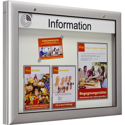 Schaar Design Informatiekast "S-serie" Landschap formaat, 1380x1025x80 mm, Achterwand: wit