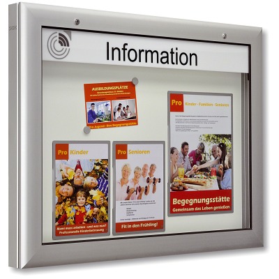 Schaar Design Informatiekast "Softline", BxHxD: 1380x1025x80 mm, Achterwand: antraciet