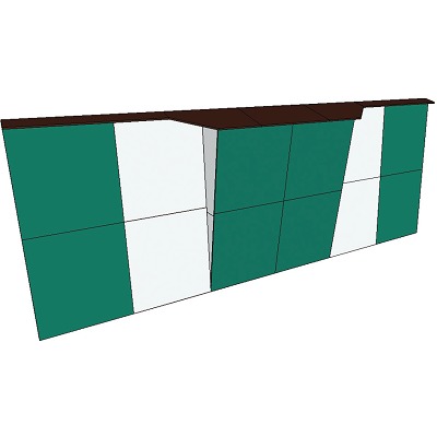 Boulderwand-bouwset "Outdoor Sport", Höhe 2,98m, 744 cm, Met overhang