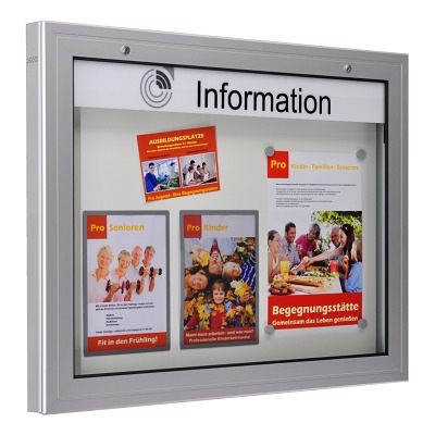 Schaar Design Informatiekast "K-serie" Landschap formaat, 1025x800x75 mm, Achterwand: wit