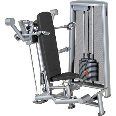 Sport-Thieme Schouderpersmachine "OV", Met zwarte geperforeerde lambrisering